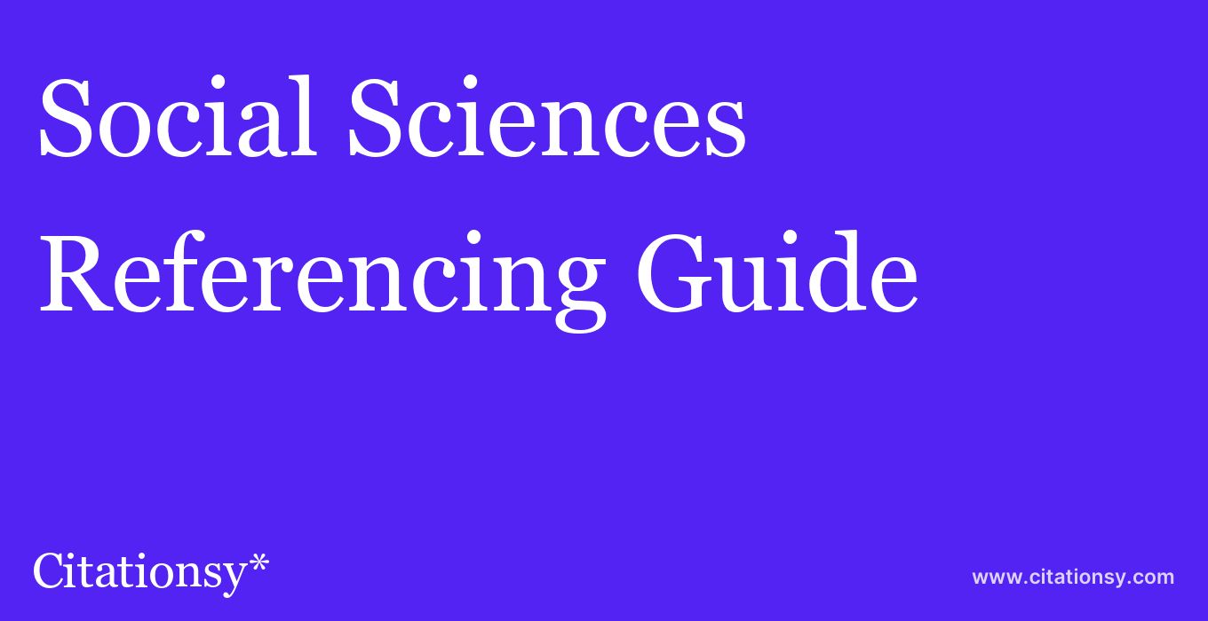 cite Social Sciences & Humanities Open  — Referencing Guide